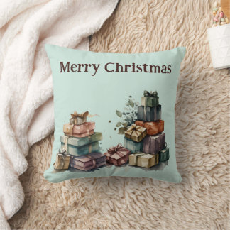 Watercolor Christmas Gifts  Cushion