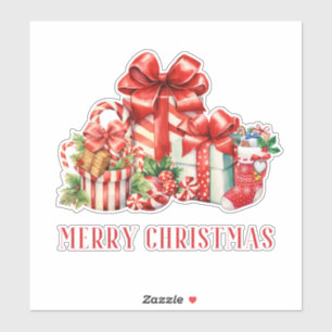 Watercolor Christmas Gifts Presents Candy Cane