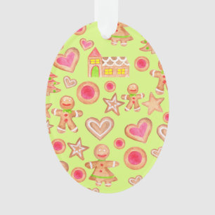 watercolor Christmas gingerbread cookies Ornament