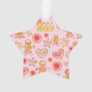 watercolor Christmas gingerbread cookies Ornament