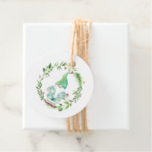 Watercolor Christmas Gnome Favour Tags