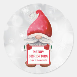 Watercolor Christmas Gnome  Square Sticker