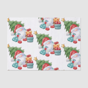 Watercolor Christmas Gnome Tissue Paper