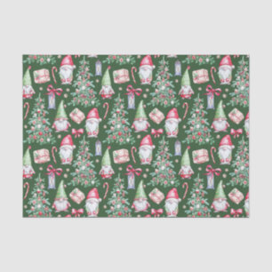 Watercolor Christmas Gnomes, Christmas Trees  Tissue Paper
