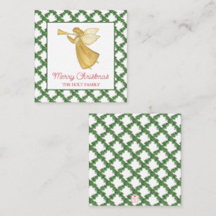 Watercolor Christmas Golden Angel Gift Enclosure Card