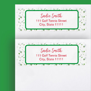 Watercolor Christmas Golf Clubs And Tennis Rackets