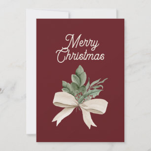 Watercolor Christmas Greenery Personalised Holiday Card