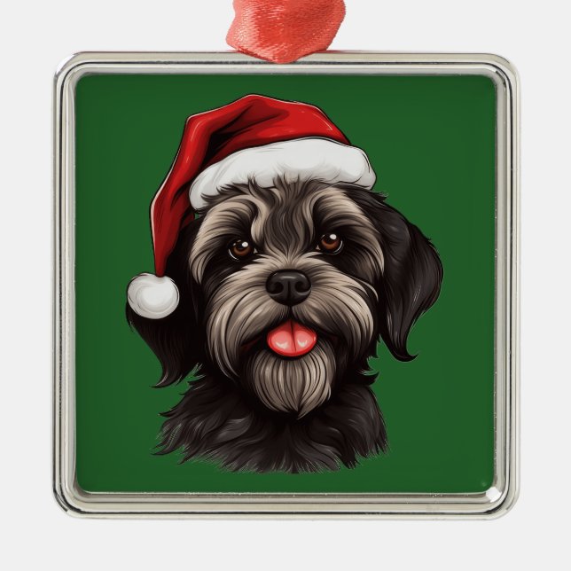 Watercolor Christmas Havanese Ornament (Front)