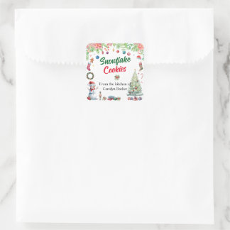 Watercolor Christmas Holiday From the Kitchen Square Sticker