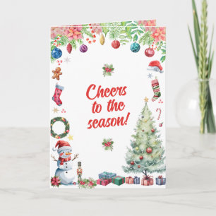 Watercolor Christmas Holiday Greeting Card