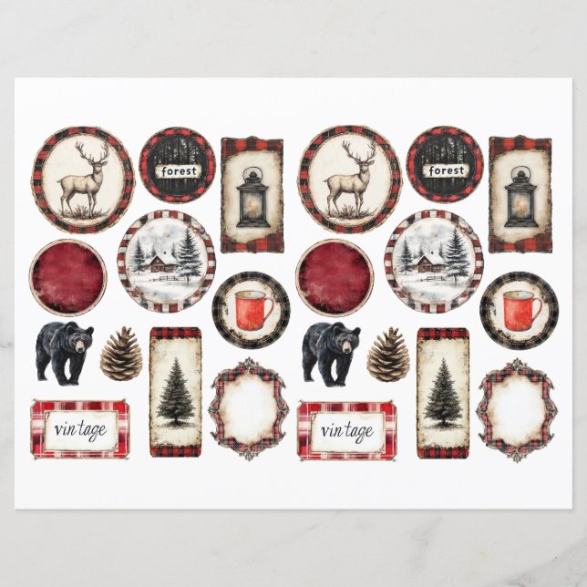 Watercolor Christmas Holiday Season Ephemera (Front)