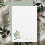 Watercolor Christmas Holly & Berries Thank You  Card<br><div class="desc">Say thank you to friends and family with my festive and elegant personalised note cards. They personalised with your family name or monogram in a hand lettered script typography. Designed using my hand painted Christmas holly greenery and red berries in my original watercolor art over a crisp white background. The...</div>