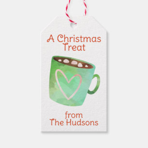 Watercolor Christmas Hot Chocolate Treat Gift Tags