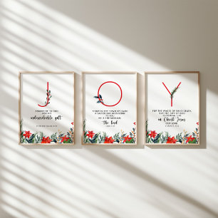Watercolor Christmas Joy poster set of 3
