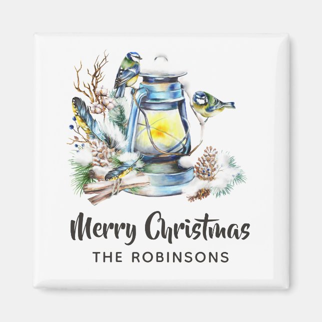 Watercolor Christmas Lantern Magnet (Front)