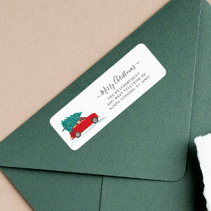 Watercolor Christmas Moving Return Address