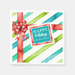 Watercolor Christmas Napkin