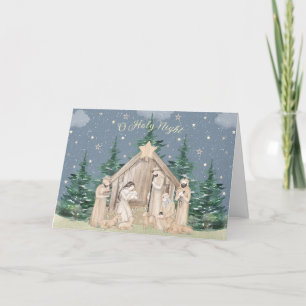 Watercolor Christmas Nativity Holiday Card