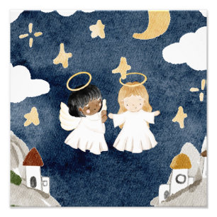 Watercolor Christmas Nativity Photo Print