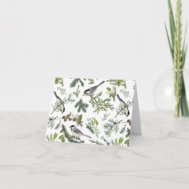 Watercolor Christmas Nature Forest Illustration  Card (Front)