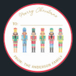 WATERCOLOR CHRISTMAS NUTCRACKER GIFT STICKER<br><div class="desc">Elevate your holiday gifts and cards with our nutcracker themed stickers.</div>