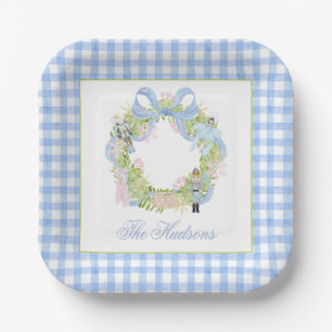 Watercolor Christmas Nutcracker Wreath Enclosure Paper Plate
