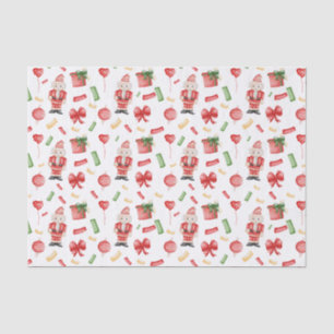 Watercolor Christmas Nutcrackers and Decorations Tissue Paper