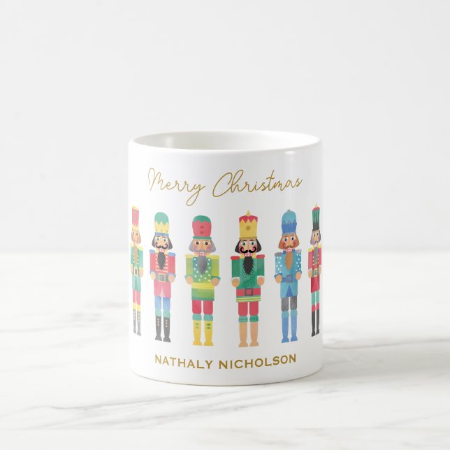 WATERCOLOR CHRISTMAS NUTCRACKERS COFFEE MUG (Center)