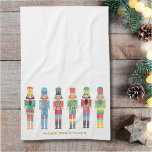 WATERCOLOR CHRISTMAS NUTCRACKERS TEA TOWEL<br><div class="desc">Elegant watercolor nutcrackers illustration</div>