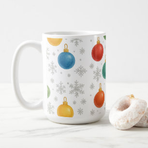 Watercolor Christmas Ornaments & Snowflakes - Coffee Mug
