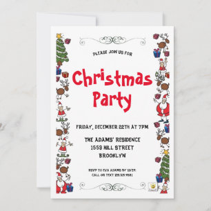 Watercolor Christmas Party Invitation