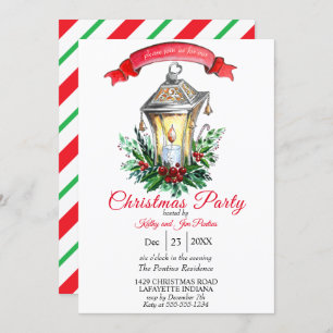 Watercolor Christmas Party Invitation