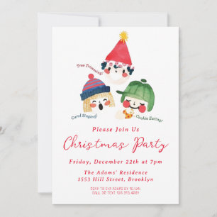 Watercolor Christmas Party Invitation