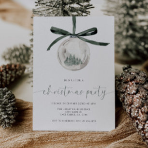 Watercolor Christmas Party Invitation