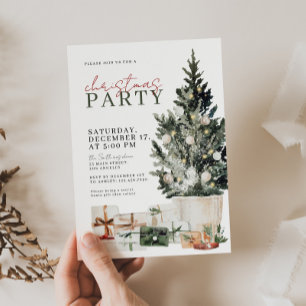 Watercolor Christmas Party Invitation