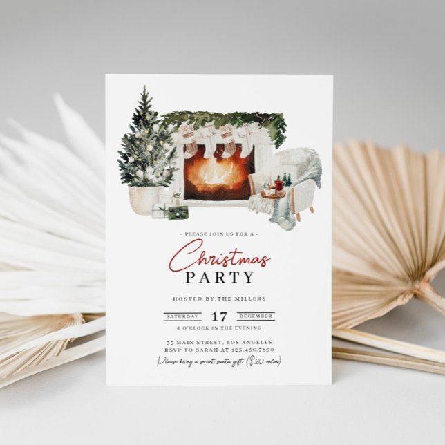 Watercolor Christmas Party Invitation (Creator Uploaded)