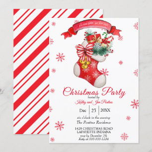 Watercolor Christmas Party Invitation