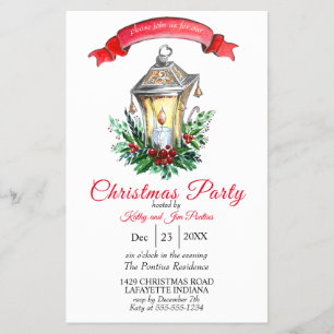 Watercolor Christmas Party Invitation Flyer