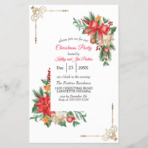 Watercolor Christmas Party Invitation Flyer