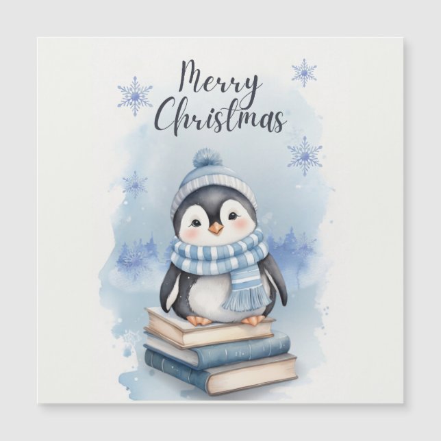 Watercolor Christmas Penguin (Front)