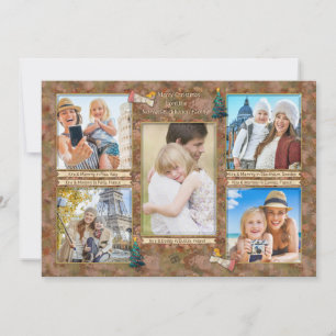 Watercolor Christmas Photo Collage Personalised Holiday Card