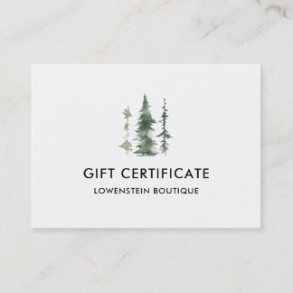 Watercolor Christmas Pine Trees | Gift Certificate