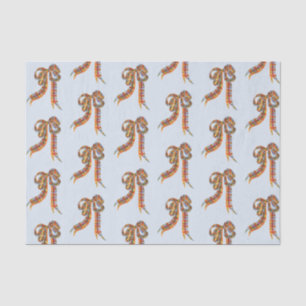 Watercolor Christmas Plaid Bows Tissue Paper