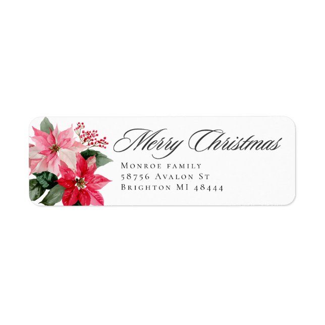 Watercolor Christmas Poinsettia Design (Front)