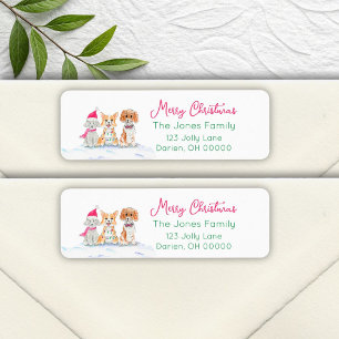 Watercolor Christmas Poodle, Corgi and Labradoodle