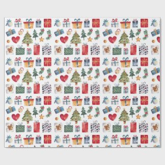 Watercolor Christmas Presents Wrapping Paper