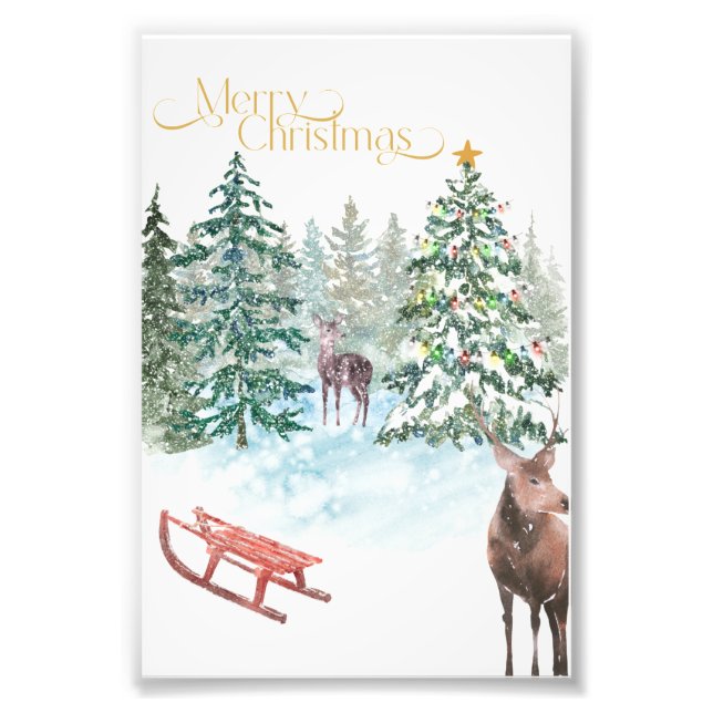 Watercolor Christmas Print Poster (Front)