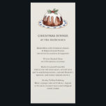 Watercolor Christmas Pudding Festive Dinner Menu<br><div class="desc">Add a touch of holiday elegance to your festive gatherings with this Watercolor Christmas Pudding Festive Dinner Menu. Featuring a beautifully painted wreath adorned with lush greenery and seasonal accents, this design effortlessly blends modern charm with timeless sophistication. The menu card is fully customizable, allowing you to personalize the text...</div>