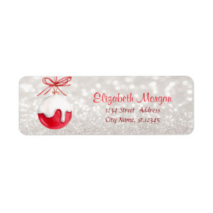 Watercolor Christmas Red Ball Bokeh