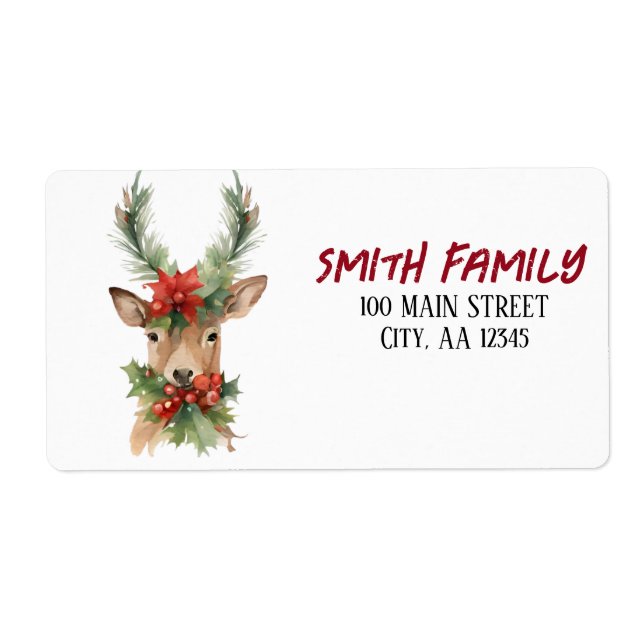 Watercolor Christmas Reindeer  (Front)